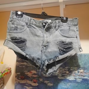 One Teaspoon Grey Bandits Shorts 28